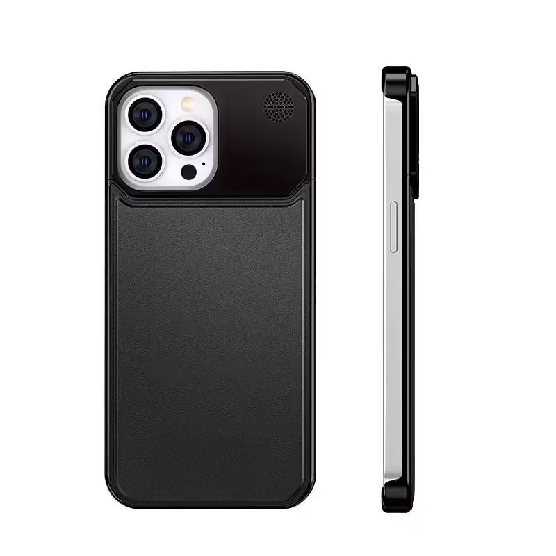 iPhone 16 Pro Max — Leather Metal Case