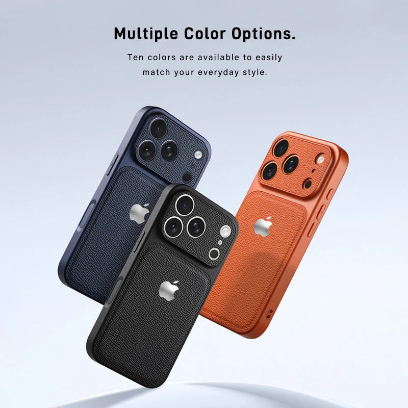 iPhone 17 Pro Max —Matcha Green Leather Metal Case