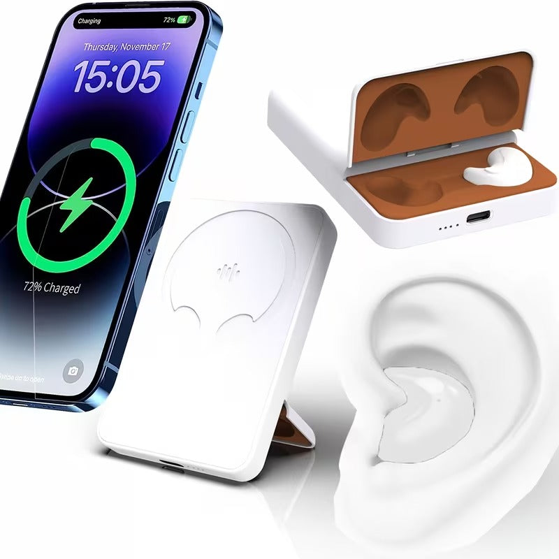 2-in-1 Wireless Power Bank 5000mAh + Earphones Charging Case