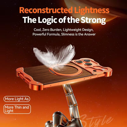 iPhone 17 Pro Max — Wood Metal Case