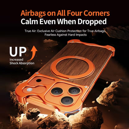 iPhone 17 Pro Max — Wood Metal Case