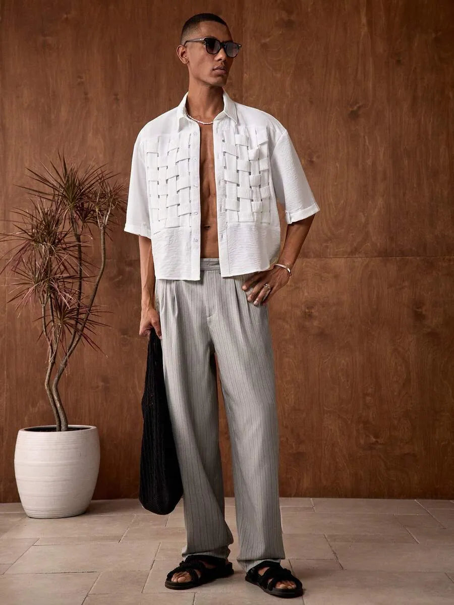 White Lightweight Short Sleeve Summer Shirt — Men's